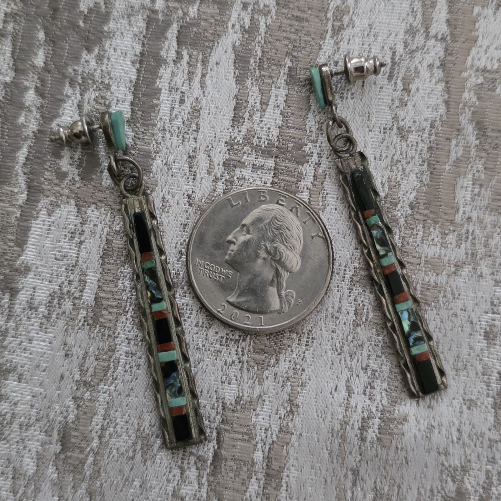 Elegant Multicolor Inlay Earrings - Picture 5 of 6